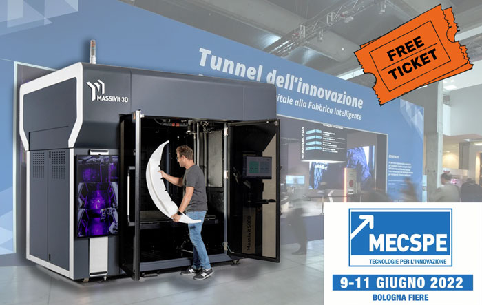 Massivit 3D al MECSPE Bologna. Richiedi il biglietto gratuito